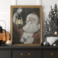 Old Fashion Santa Canvas Flat Wall Art