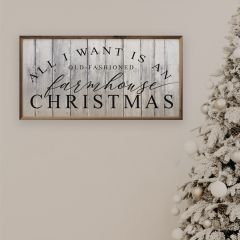 Old Fashioned Farmhouse Christmas Whitewash Wall Sign