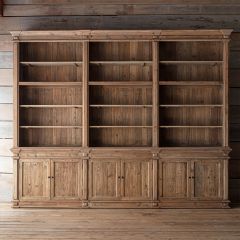 Old Pine Three Section Bookshelf