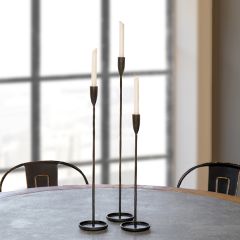 Old World Inspiration Iron Candle Holders Set of 3