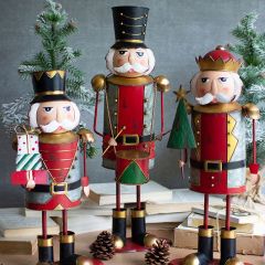 Old World Painted Metal Nutcracker Set of 3