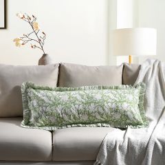 Olive Green Ruffle Throw Pillow Cover