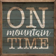 On Mountain Time Framed Rustic Wall Art