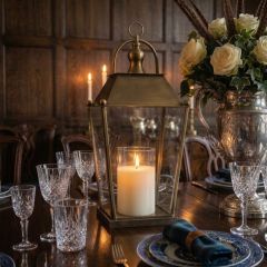 Open Frame Gold Candle Lantern