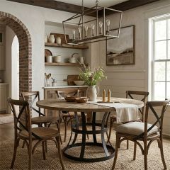 Open Metal Basket Base Dining Table