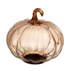 Orange Tinted Glass Pumpkin 6 Inch