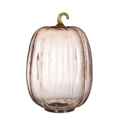 Orange Tinted Glass Pumpkin 13 Inch