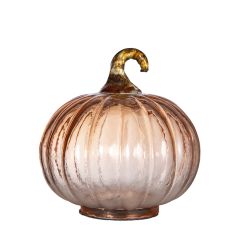 Orange Tinted Glass Pumpkin 5 Inch