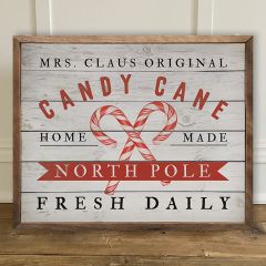 Original Candy Cane Framed Holiday Wall Decor