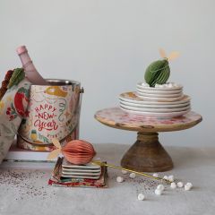 Ornament Pattern Enameled Cake Stand