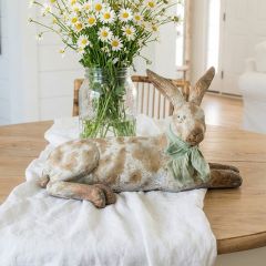 Ornamental Cottage Bunny Statue Laying