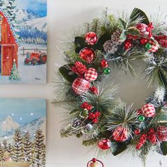 Ornaments With Greenery Wreath