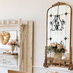 Ornate Accents Arched Frame Mirror
