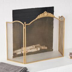 Ornate Arched 3 Panel Fireplace Screen