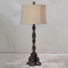 Ornate Base Farmhouse Buffet Lamp