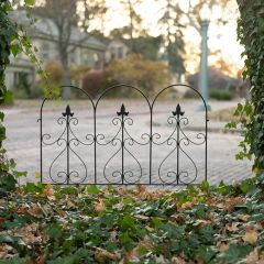 Ornate Black Metal Decorative Garden Fence
