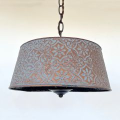 Ornate Copper Farmhouse Pendant Chandelier