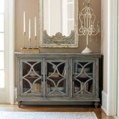 Ornate Door Gray Washed Sideboard