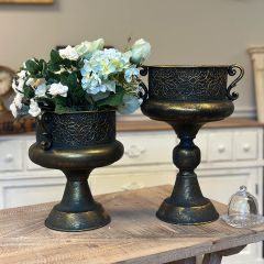 Ornate Floral Pedestal Urn