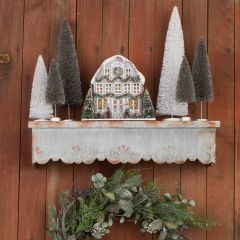 Ornate Grey Metal Wall Shelf 23 Inch