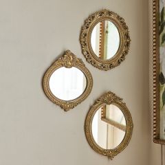 Ornate  Vintage Inspired Mirror Collection Set of 3