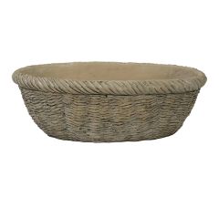 Oval Cement Low Basket Planter