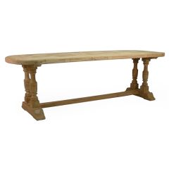 Oval Elm Wood Dining Table
