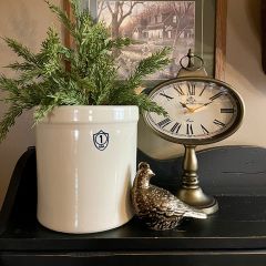 Oval Face Antique Gold Table Clock