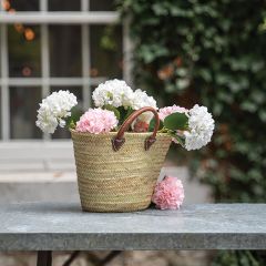 Oval Straw Market Tote With Handles