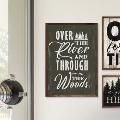 Over The River And Through The Woods Green Wall Art