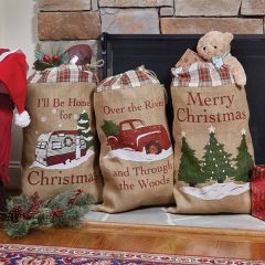 Over the River Drawstring Santa Sack