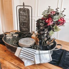 OVERSIZED Distressed Finish Metal Tray