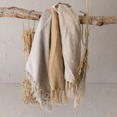 Oversized Fringed Cotton Tea Towels Set of 3