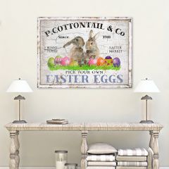 P Cottontail and Company Canvas Wall Sign