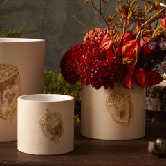 Painted Acorn Planter Pot