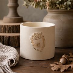 Painted Acorn Planter Pot 7 Inch