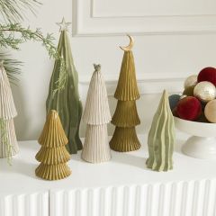 Painted Ceramic Village Tree Set of 5