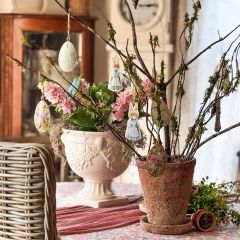 Painted Floral Egg Apron Ornament