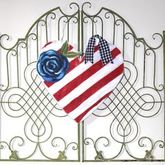 Painted Heart Floral Flag Door Hanger