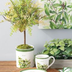 Painted Herbs Ceramic Planter Set of 4