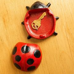 Painted Iron Ladybug Key Hider