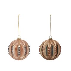 Painted Mercury Glass Ball Ornament Set of 2