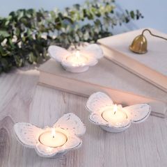 Painted Metal Butterfly Tealight Holder Set of 4