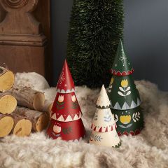 Painted Metal Cone Tree