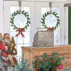Painted Metal Holiday Leaf Wreath
