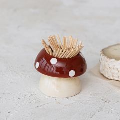 Painted Mushroom Toothpick Holder