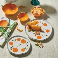 Painted Oranges Stoneware Dinner Plate Set of 4