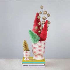 Painted Palms Stoneware Footed Planter Set of 2