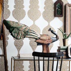 Painted Peacock Carved Wood Tabletop Decor