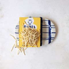 Painted Plaid Oval Stoneware Platter